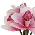 Floristik24 Konstgjorda orkidéer konstgjorda blommor i vas vit/rosa 28cm