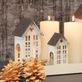 Fyrhusset Metall Tre Hus på Bricka 35cm 1 Set | Floristik24.se