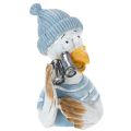 Floristik24 Nautisk dekoration mås bordsdekoration blå vit silver H11cm