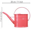 Dekorativ vattenkanna i metall, rosa blomkruka, 1,25 l, inomhus-/utomhus, balkong | Floristik24.se