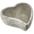 Floristik24 Växtskål hjärta växt hjärta grav skål bordsdekoration 20×21,5×8,5cm