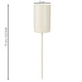 Metallljusstake på pinne, beige, H11cm, 4 stycken | Floristik24.se